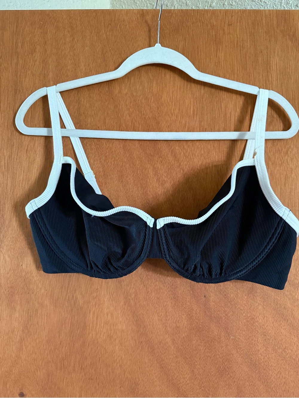 Abercrombie & Fitch Black Bikini Top with White Trim